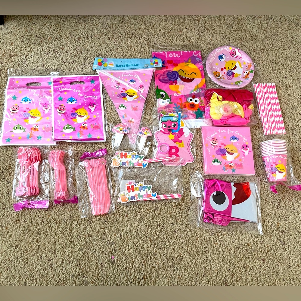 🆕 Baby Shark Birthday Party Supplies